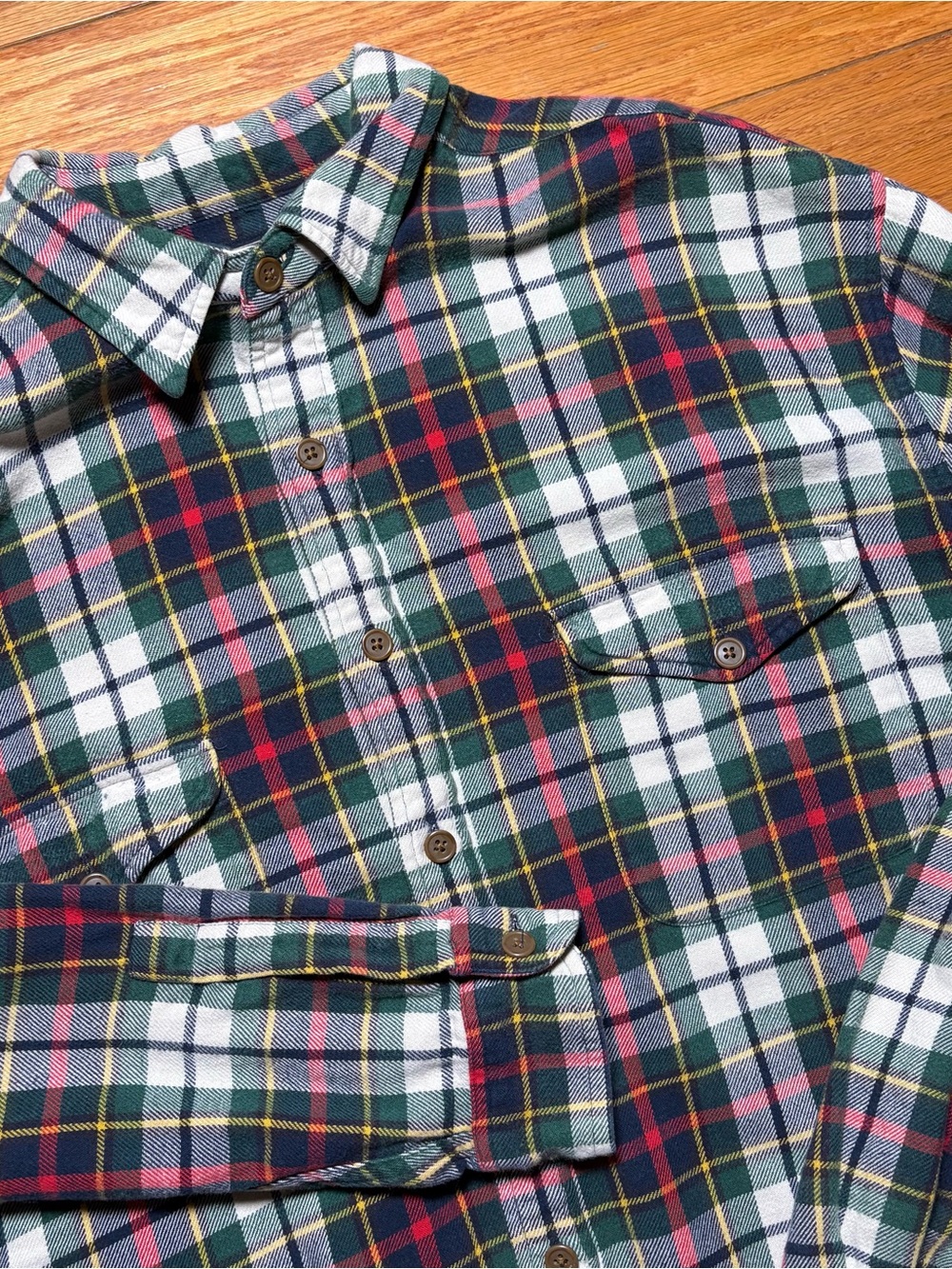 Vintage Y2K, Abercrombie and Fitch Classic Green Plaid Men's Flannel Shirt - Picture 1 of 7